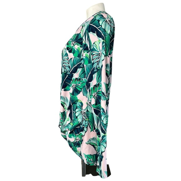 Tommy Bahama Breezy Palms Rash Guard Top Size M Green Pink TSW90619C - Picture 5 of 14